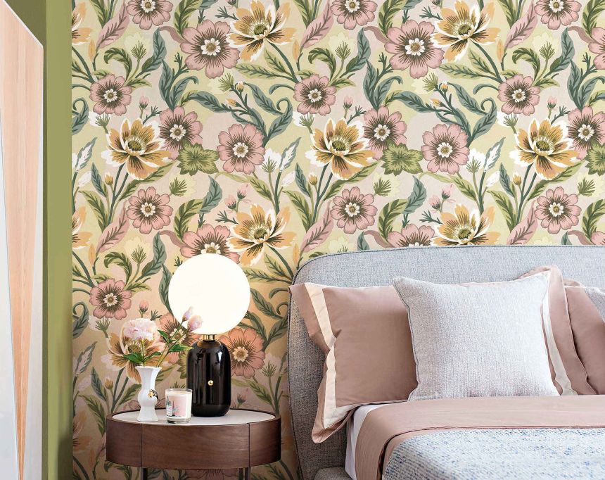 Tapete, grau-beige, Blumen, 2012, Rio, Parato by Cristiana Masi