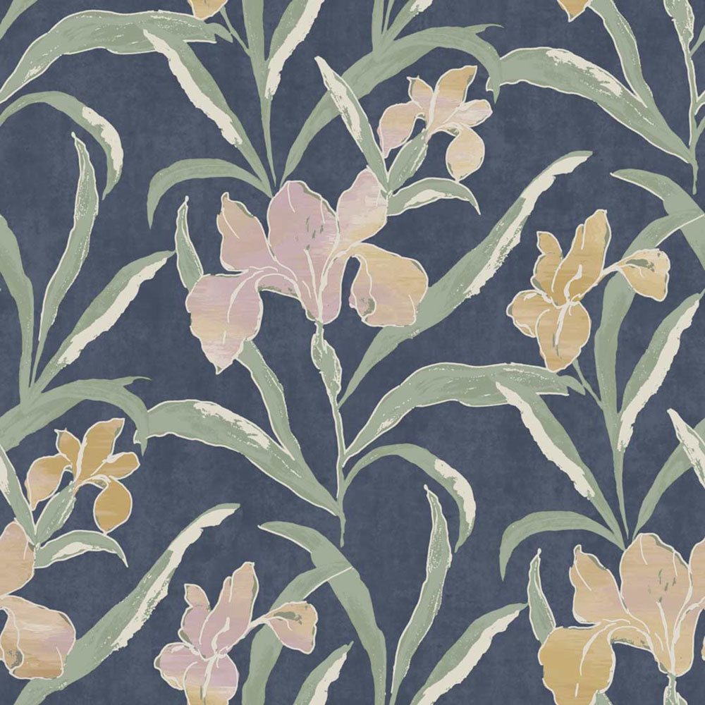 Tapete, blau, Blumen, 2025, Rio, Parato by Cristiana Masi