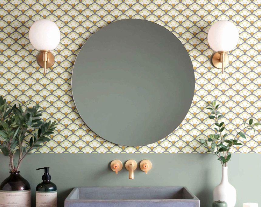 Tapete, Blumen, beige-blau, 2042, Rio, Parato by Cristiana Masi