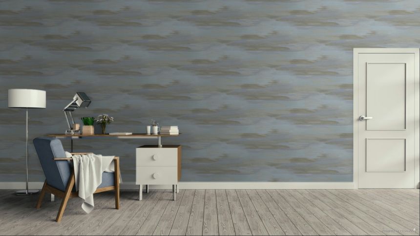 Tapete, Aquarellmuster, blau-braun, 2084, Rio, Parato by Cristiana Masi