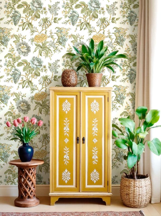 Tapete, grün-blau, Blumen, 8305, Blooming Garden 2, Parato by Cristiana Masi