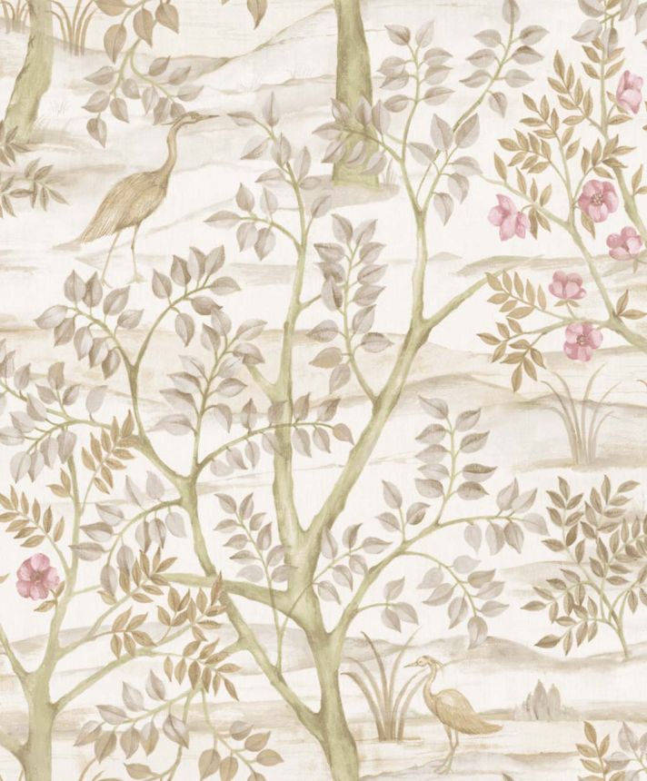 Tapete, beige, Bäume, Vögel, 8315, Blooming Garden 2, Parato by Cristiana Masi