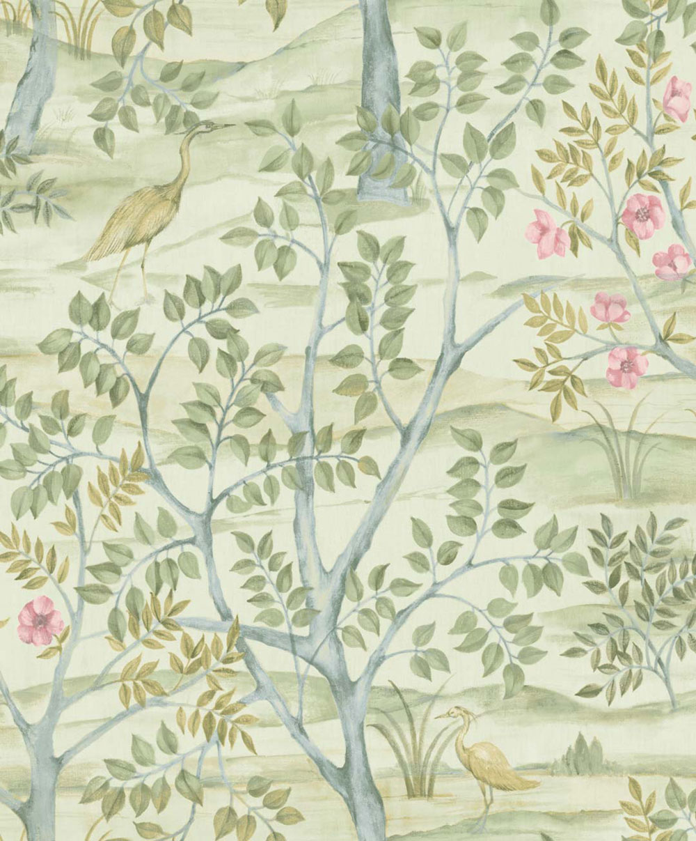 Tapete, grün, Bäume, Vögel, 8317, Blooming Garden 2, Parato by Cristiana Masi