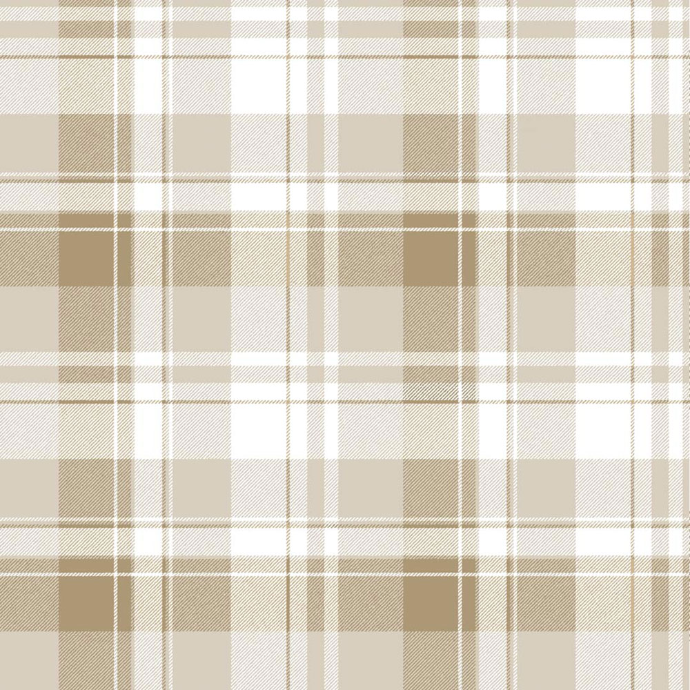 Tapete, beige, Tartan-Stoffoptik, 8386, Blooming Garden 2, Parato by Cristiana Masi