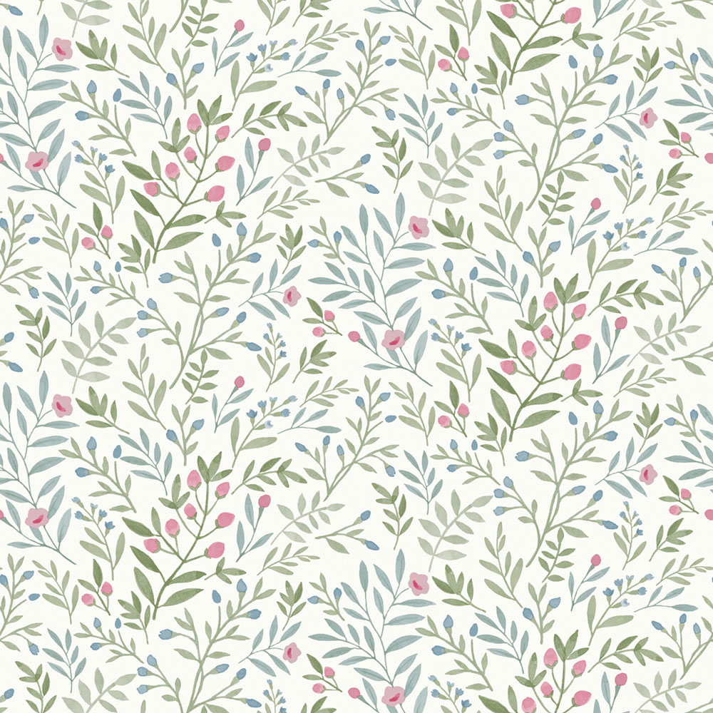 Tapete, grün-blau, Zweige, A78803, Inia, Grandeco