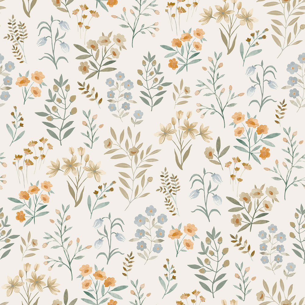 Tapete, blau, Blumen, A80101, Inia, Grandeco