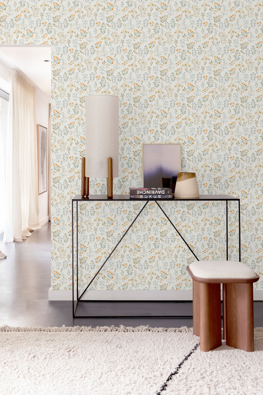 Tapete, blau, Blumen, A80101, Inia, Grandeco