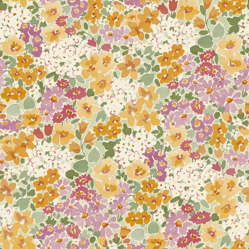 Tapete, orange, Blumen, A80501, Inia, Grandeco