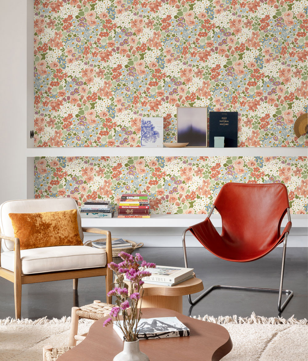 Tapete, rosa, Blumen, A80502, Inia, Grandeco