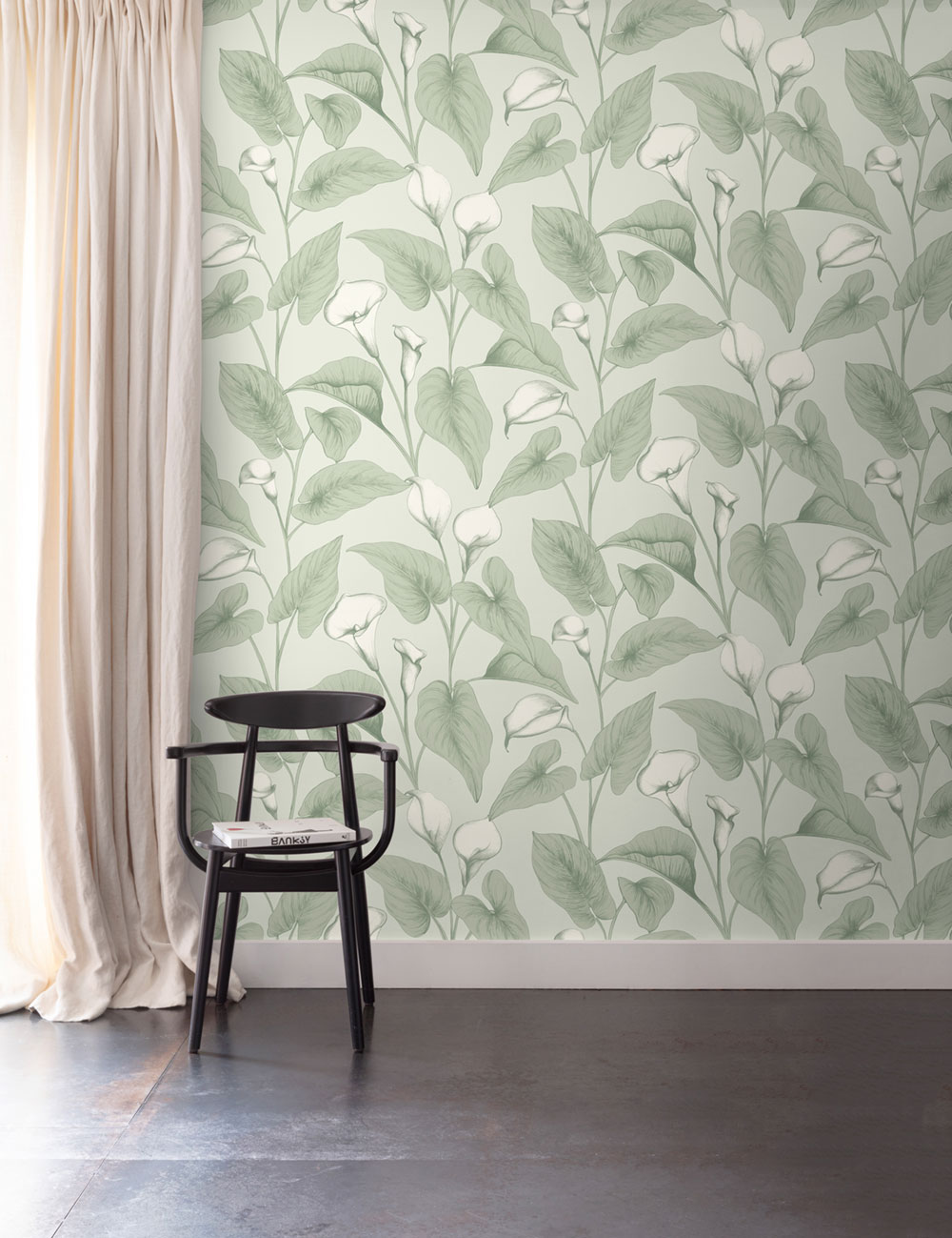 Tapete, grün, Blumen, Blätter, A83601, Inia, Grandeco