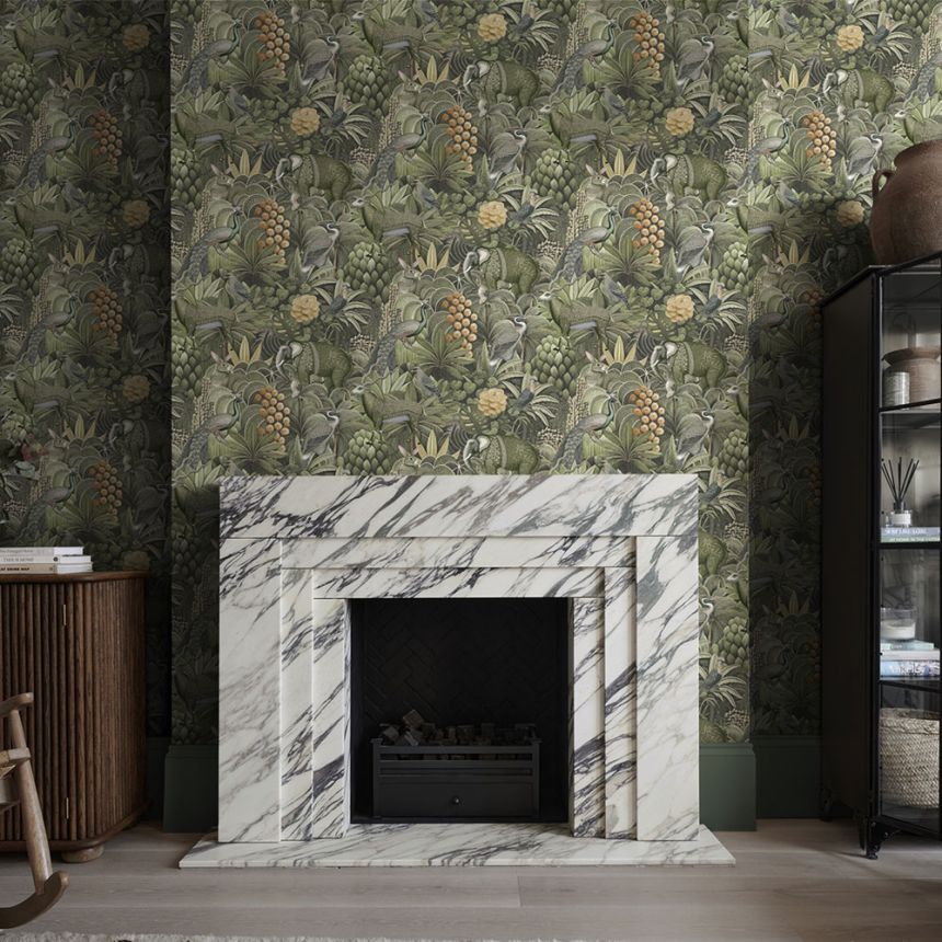 Tapete, grün, Dschungel, Tiere, 142316, Jaipur, Graham Brown Premium