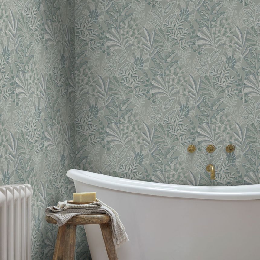 Tapete, türkis, Blätter, 142322, Jaipur, Graham Brown Premium