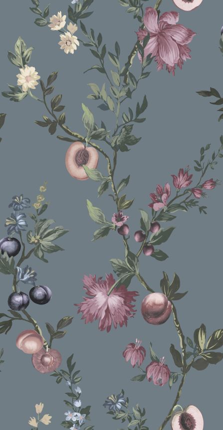 Tapete, blau, Zweige, Blumen, 142340, Allurium, Graham Brown Premium