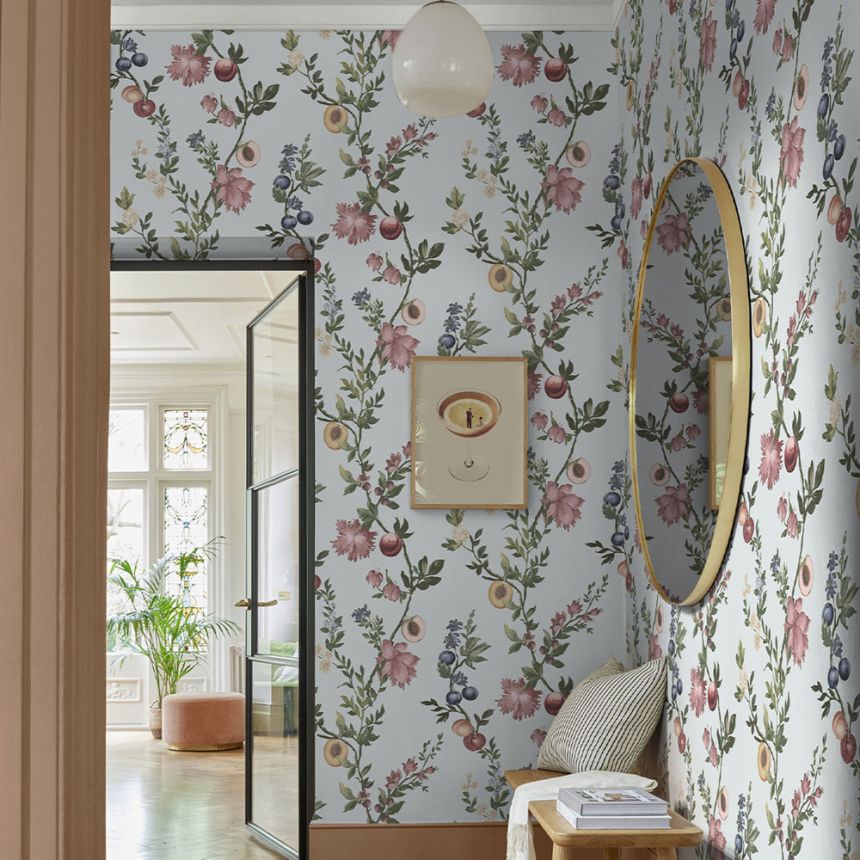 Tapete, blau, Zweige, Blumen, 142343, Allurium, Graham Brown Premium