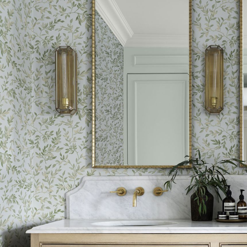 Tapete, blau-grün, Zweige, Blätter, 142350, Allurium, Graham Brown Premium