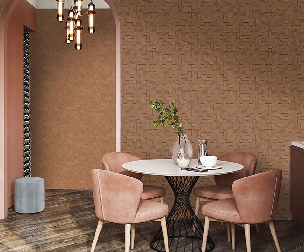 3D Tapete, braun, beige, geometrisches Muster, Z81008, Philipp Plein 2, Zambaiti Parati