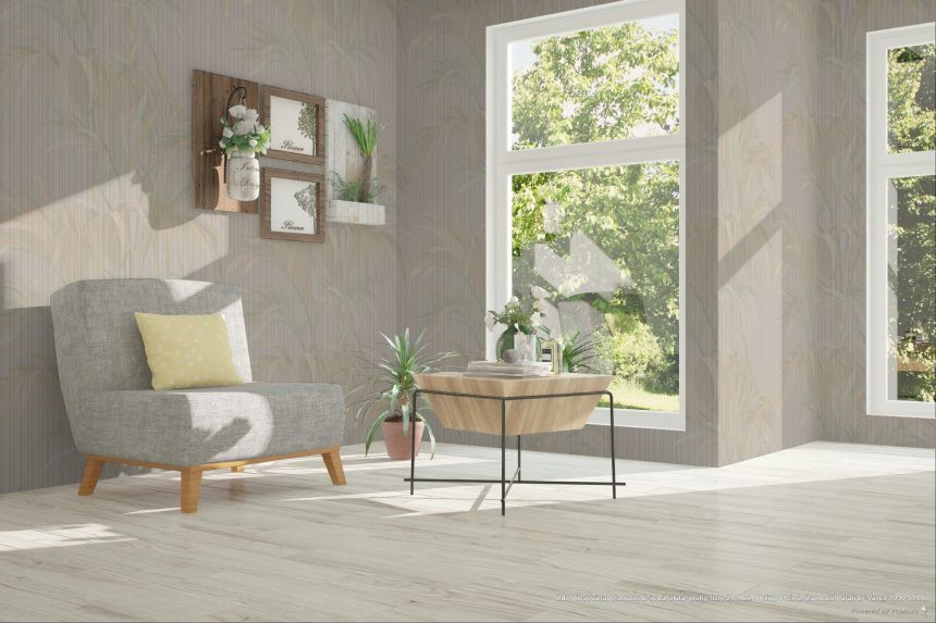 Tapete, grau, gelb, Streifen, Blätter, Z81022, Philipp Plein 2, Zambaiti Parati