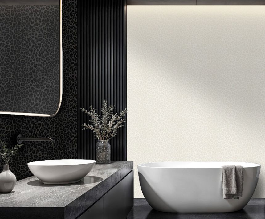 Tapete, weiß, silber, Leopardenmuster-Imitation, Z81030, Philipp Plein 2, Zambaiti Parati