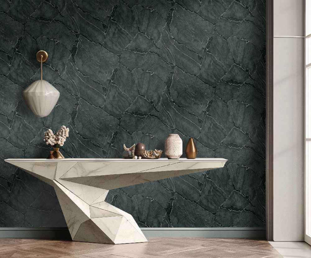 Tapete, grün, schwarz, Marmoroptik, Z81041, Philipp Plein 2, Zambaiti Parati