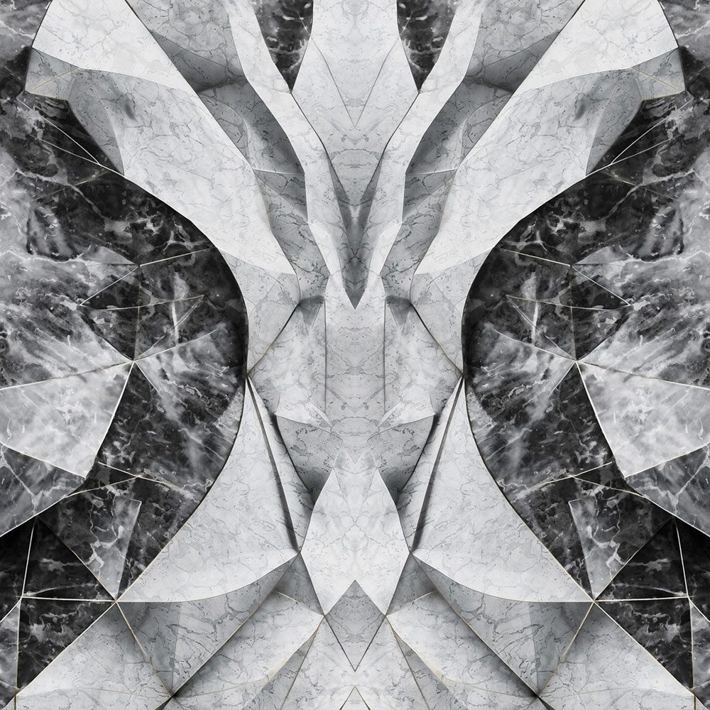 Fototapete, schwarz, grau, Marmor, Formen, Z81068, 3x3 m, Philipp Plein 2, Zambaiti Parati