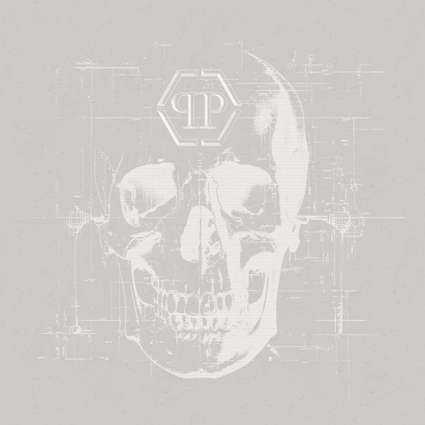 Fototapete, beige, Totenkopf, Z81077, 3x3 m, Philipp Plein 2, Zambaiti Parati