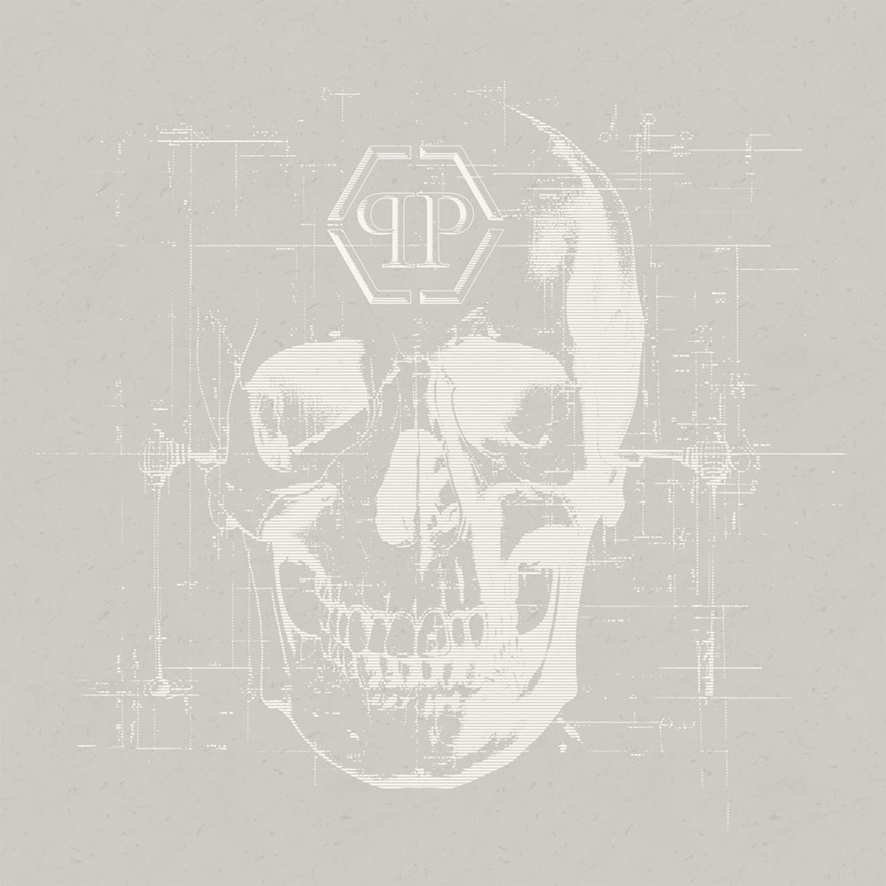 Fototapete, beige, Totenkopf, Z81077, 3x3 m, Philipp Plein 2, Zambaiti Parati