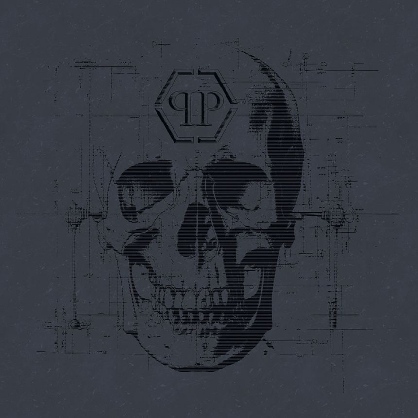 Fototapete, schwarz, Totenkopf, Z81078, 3x3 m, Philipp Plein 2, Zambaiti Parati