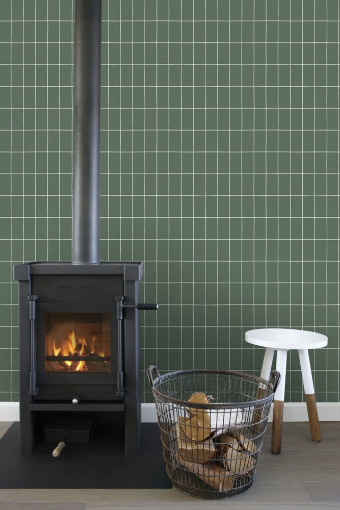 Grüne geometrische Vliestapete, 139031, Scandi cool, Esta