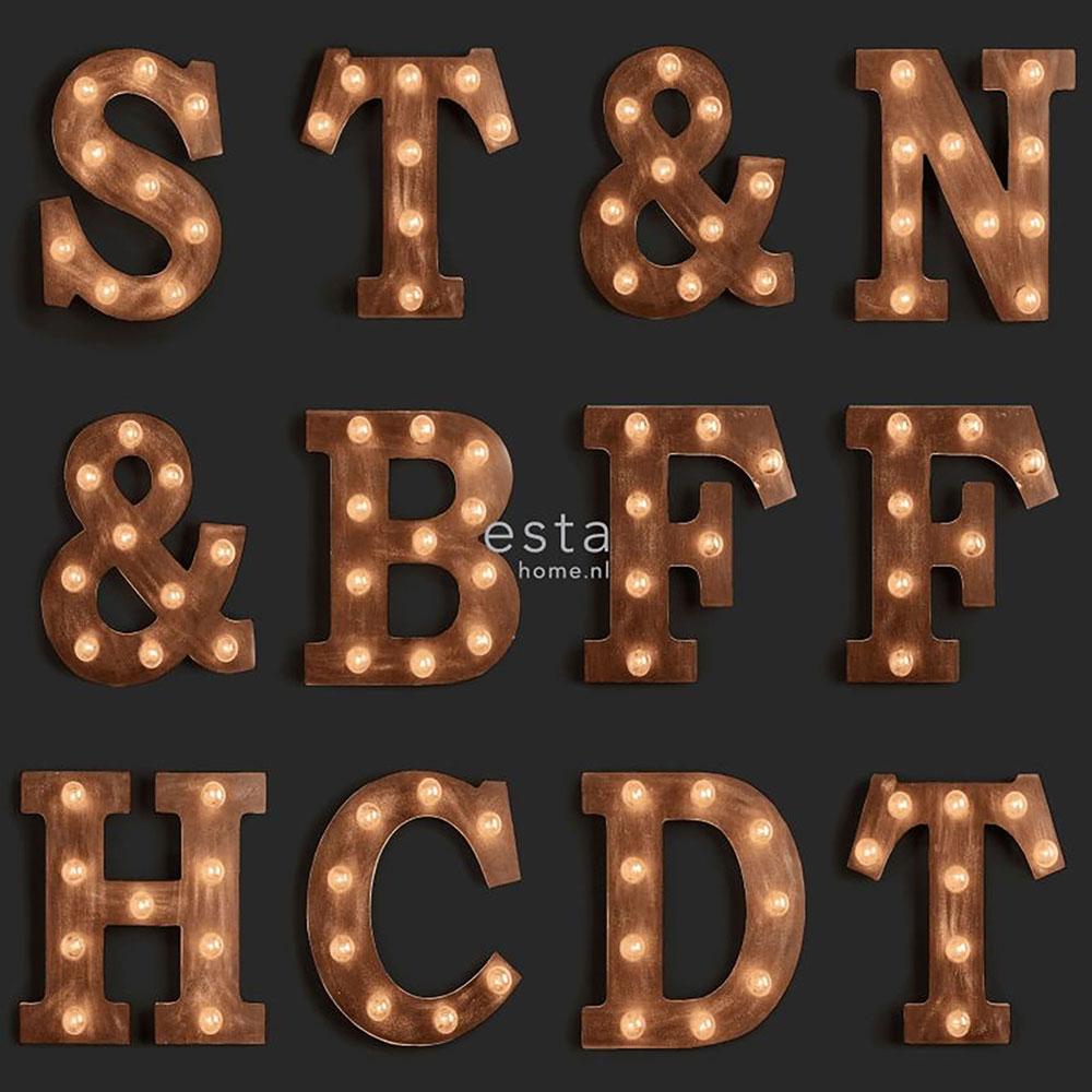 Non-woven wallpaper 138852, Letters, Neons, FAB, Esta