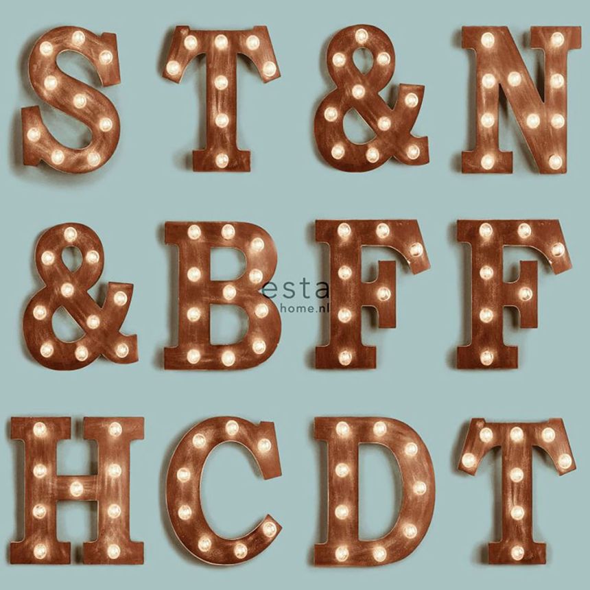 Non-woven wallpaper 138851, Letters, Neons, FAB, Esta