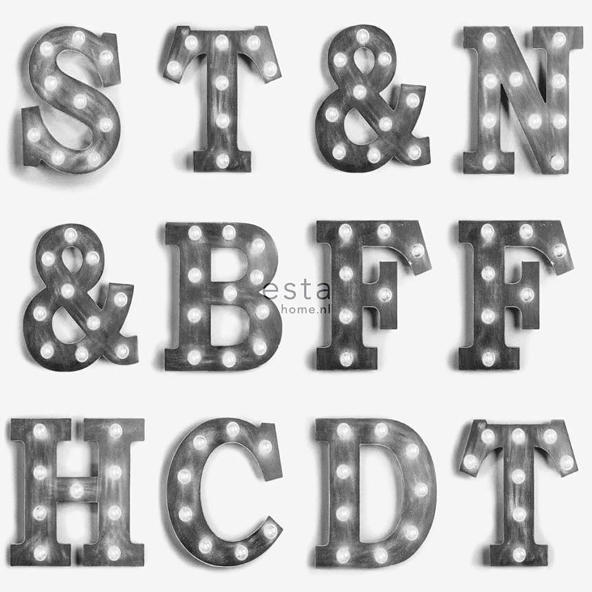 Non-woven wallpaper 138849, Letters, Neons, FAB, Esta