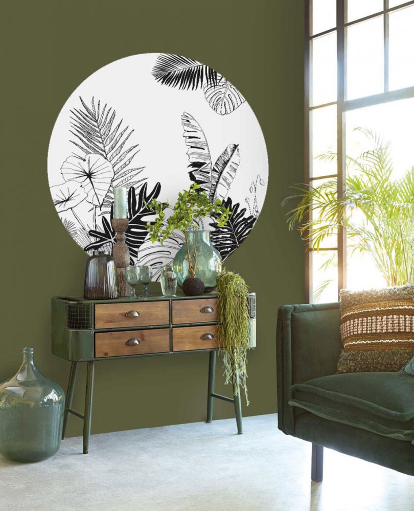 Selbstklebende kreisförmige Tapete mit Blättern 309143, 150cm, Wallpower Favorites, Eijffinger