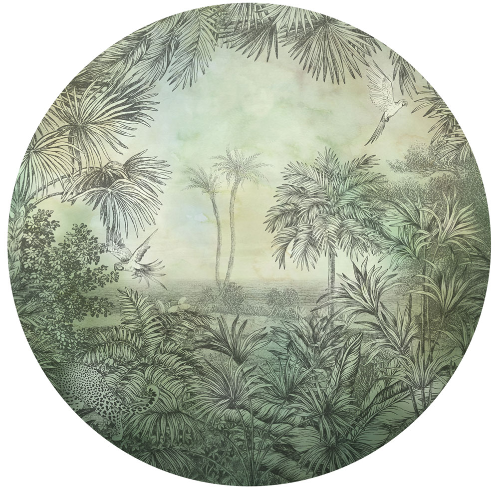 Runde Fototapete Palmen 300420, Durchmesse 145 cm, Grand Safari, BN Walls