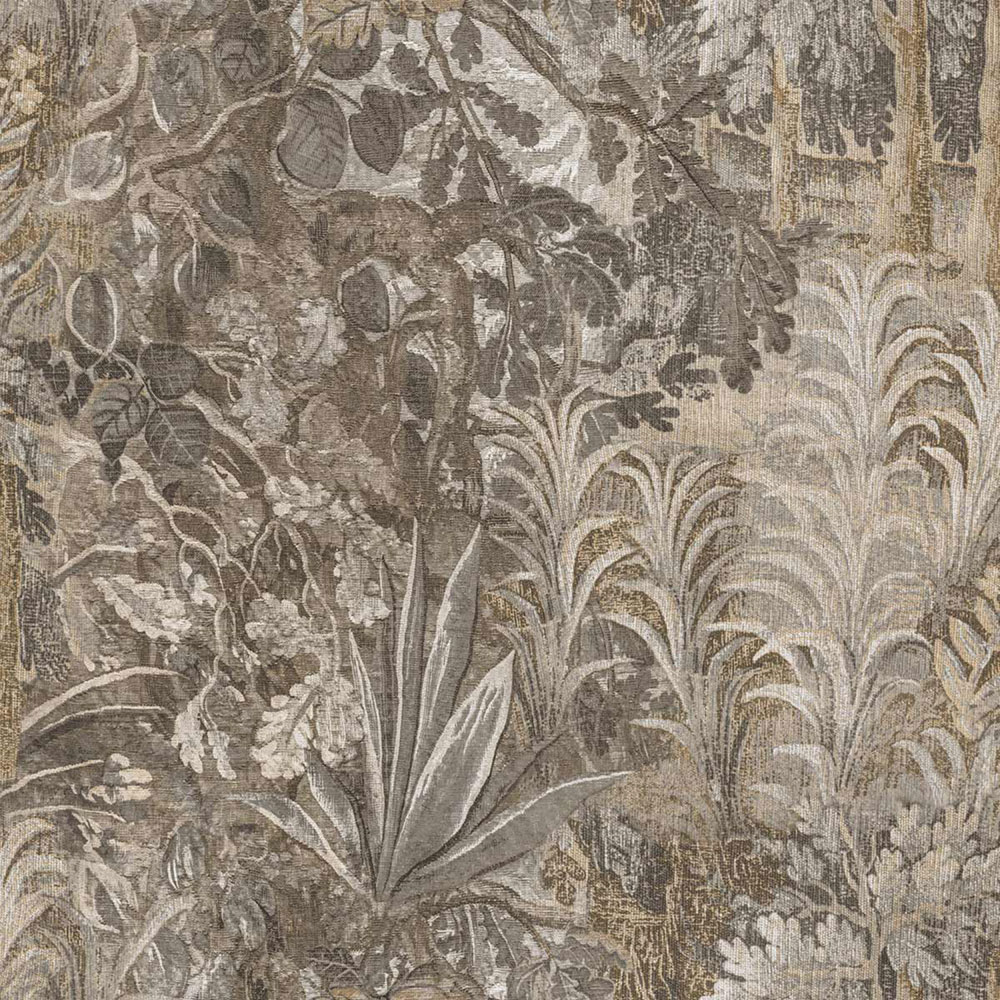 Tapete, grau, schwarz, Pflanzen, Blätter, 5821, Jaipur, Parato by Cristiana Masi