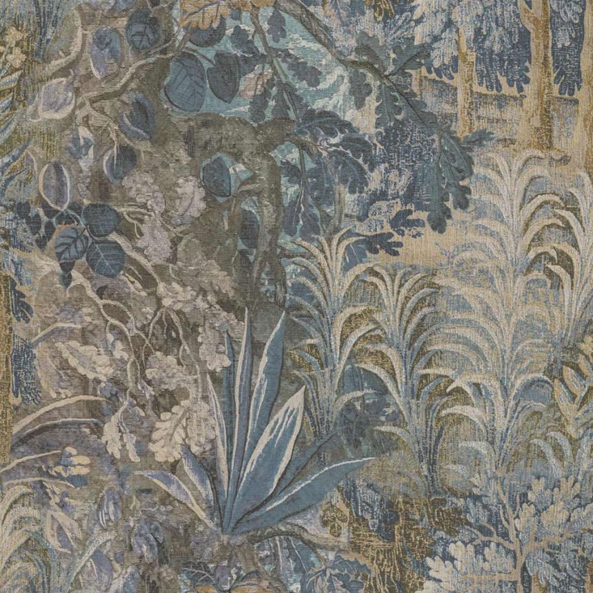 Tapete, blau, grau, Pflanzen, Blätter, 5826, Jaipur, Parato by Cristiana Masi