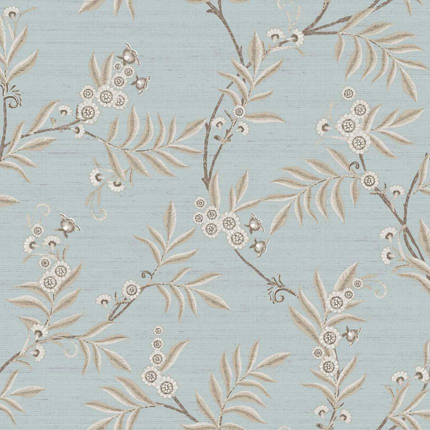 Tapete, hellblau, beige, blühende Zweige, 7706, Agora, Parato by Cristiana Masi
