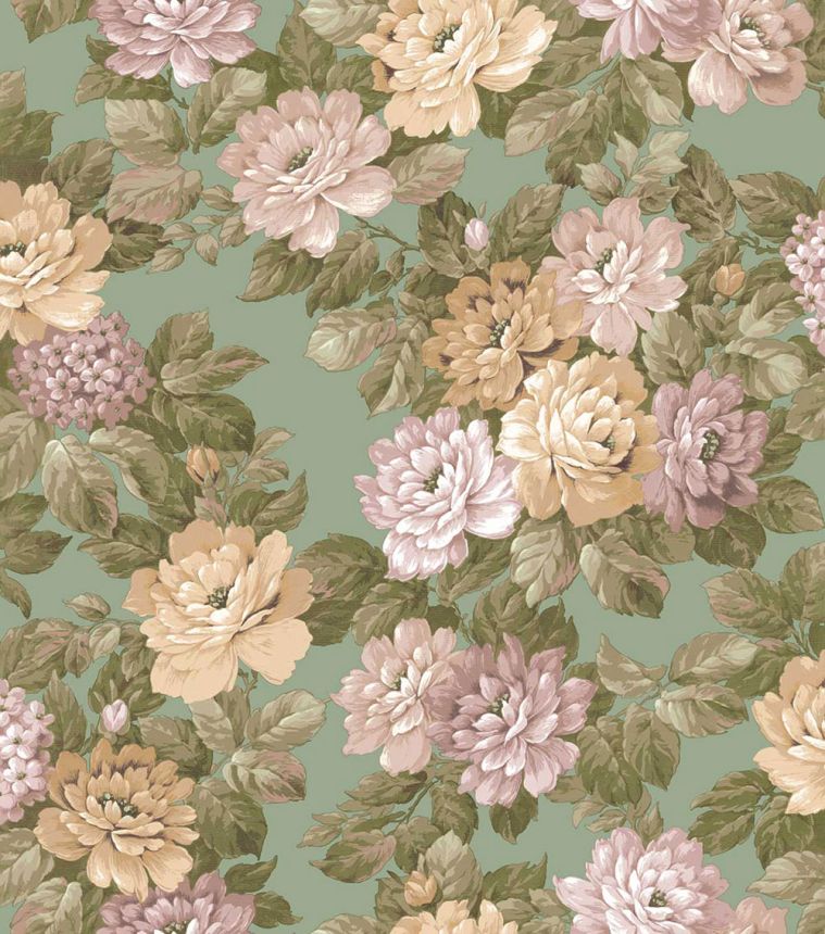 Blumentapete, grün, rosa, 7715, Agora, Parato by Cristiana Masi