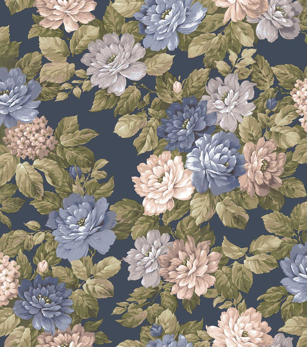 Blumentapete, blau, lila, 7717, Agora, Parato by Cristiana Masi