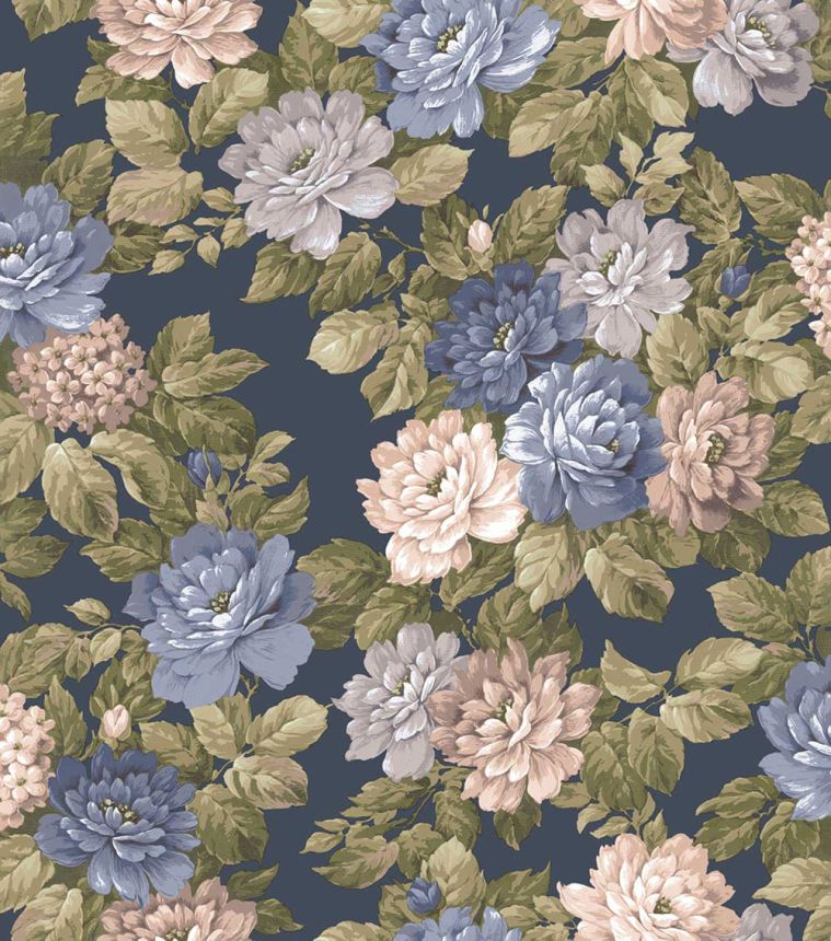 Blumentapete, blau, lila, 7717, Agora, Parato by Cristiana Masi