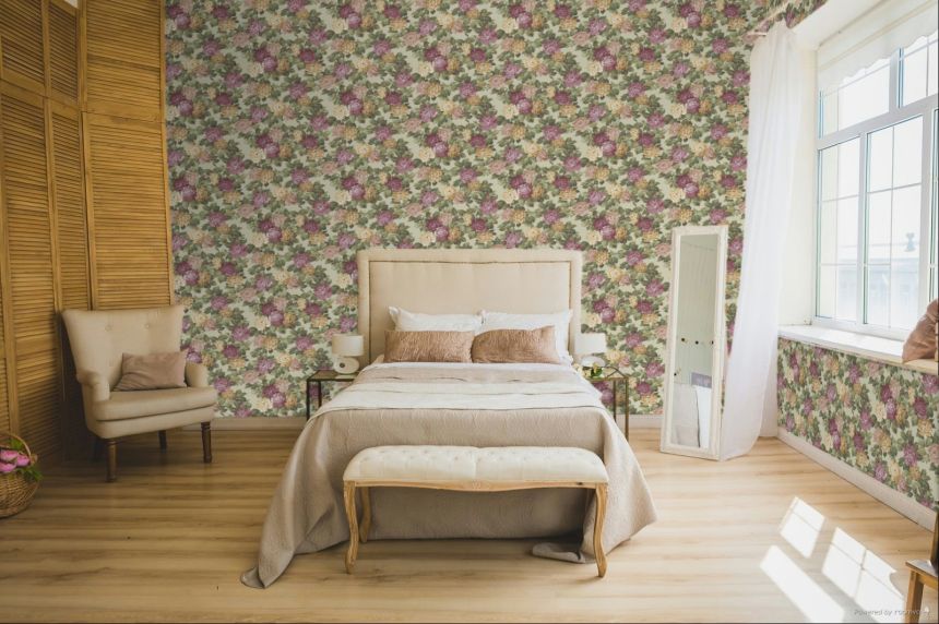 Blumentapete, grün, beige, 7718, Agora, Parato by Cristiana Masi