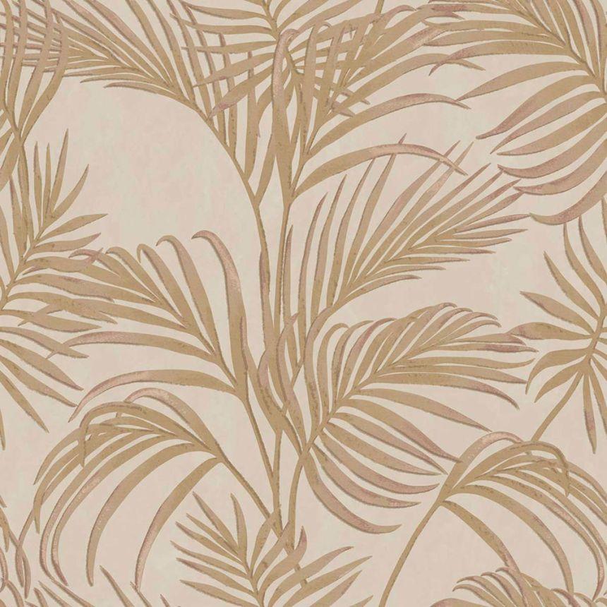 Luxuriöse braun-beige Tapete mit Palmblättern, 7732, Agora, Parato by Cristiana Masi