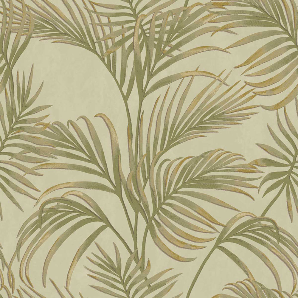 Luxuriöse grüne Tapete mit Palmblättern, 7735, Agora, Parato by Cristiana Masi