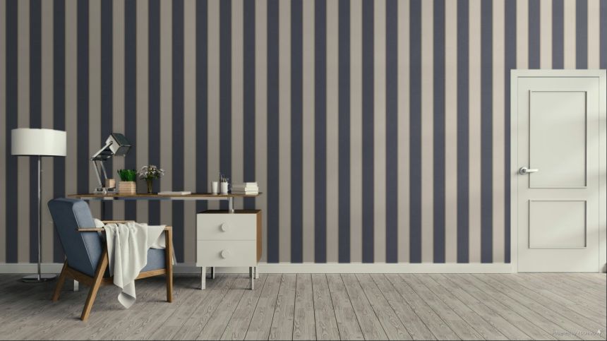Tapete, blau-beige, Streifen, 7757, Agora, Parato by Cristiana Masi