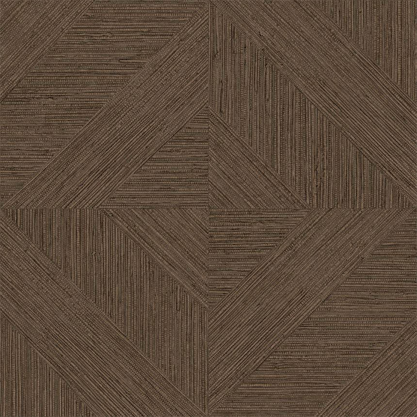 Tapete, Parkettmuster, Mattenstruktur, Braun, Schwarz, IM28012, Imani, Decoprint