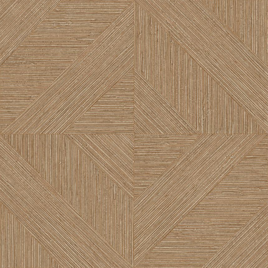 Tapete, Parkettmuster, Mattenstruktur, Braun, Gelb, IM28013, Imani, Decoprint