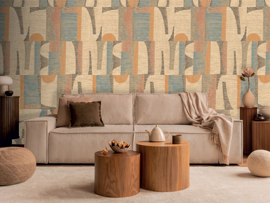 Geometrische Fototapete, Beige, Grau, IMD28100, Imani, Decoprint