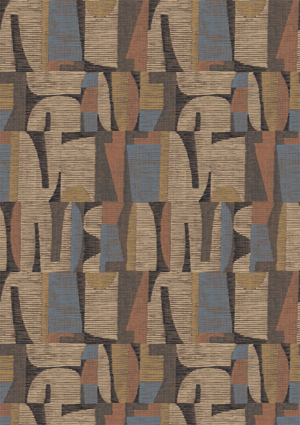 Geometrische Fototapete, Braun, Rot, IMD28101, Imani, Decoprint