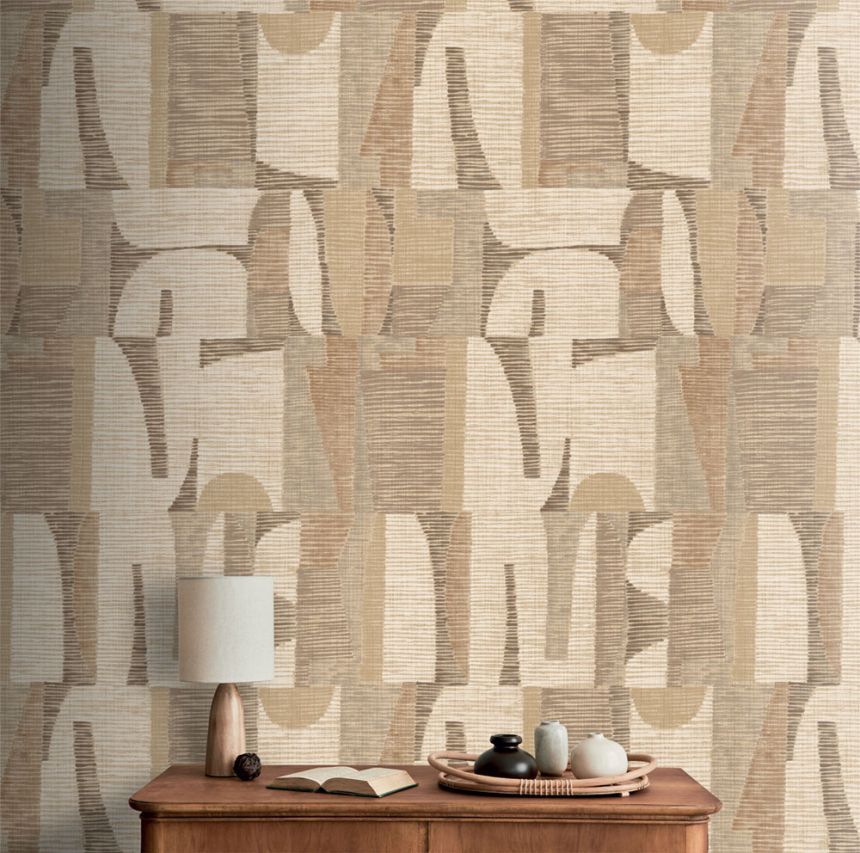 Geometrische Fototapete, Beige, Braun, IMD28103, Imani, Decoprint