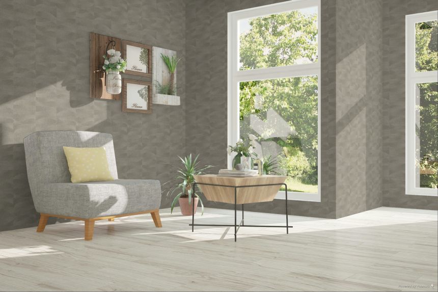 Tapete, Braun, Grau, Stickerei-Optik, Wellen, TN29021, Terra Nova, Decoprint