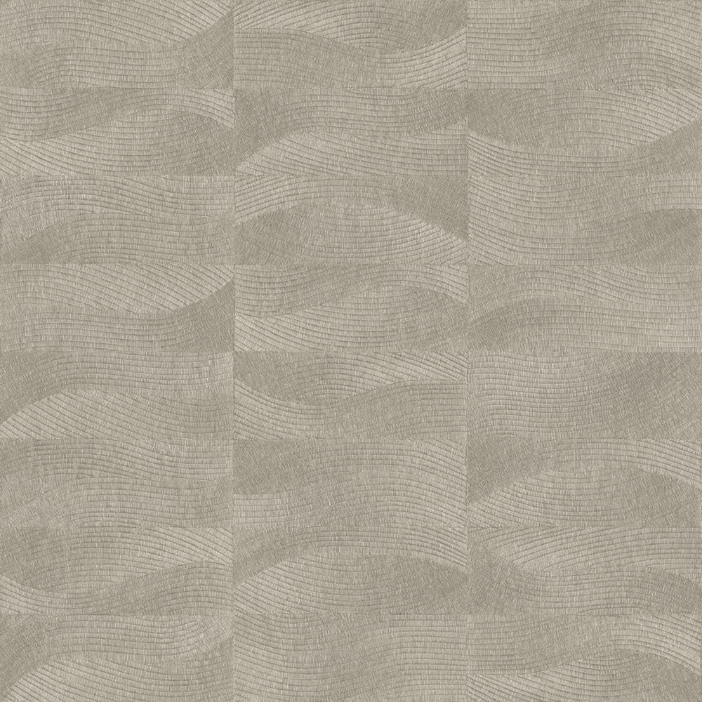 Tapete, Braun, Grau, Stickerei-Optik, Wellen, TN29021, Terra Nova, Decoprint